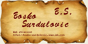 Boško Surdulović vizit kartica